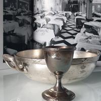 Cimeli transatlantico REX in argento tedesco