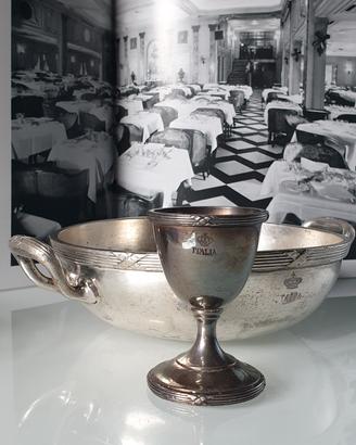 Cimeli transatlantico REX in argento marino