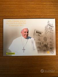 Papa Francesco - folder francobolli visita Genova