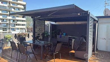 Pergola bioclimatica + tenda a braccio