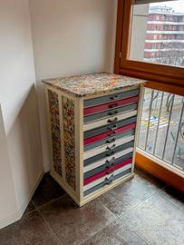 Cassettiera industriale vintage 12 cassetti