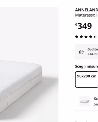Materasso IKEA ANNELAND  semirigido – Come nuovo