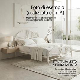 Letto matrimoniale in ferro battuto design