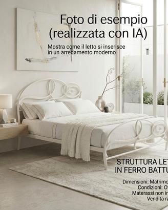 Letto matrimoniale in ferro battuto design