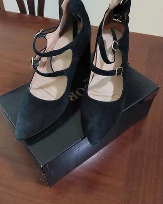 scarpe nere in camoscio nr.40