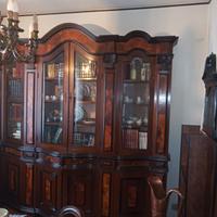 Mobile Libreria in stile Barocco radica di noce 