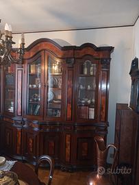 Mobile Libreria in stile Barocco radica di noce 