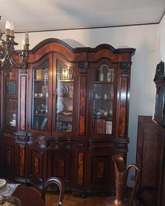 Mobile Libreria in stile Barocco radica di noce 
