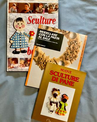 Lotto di 3 libri vintage pasta di sale