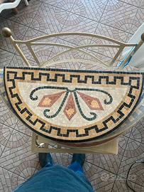 Mosaico di marmo consolle demi cerchio 60x30