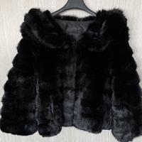 Eco pelliccia sintetica nera donna