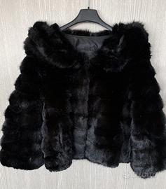 Eco pelliccia sintetica nera donna
