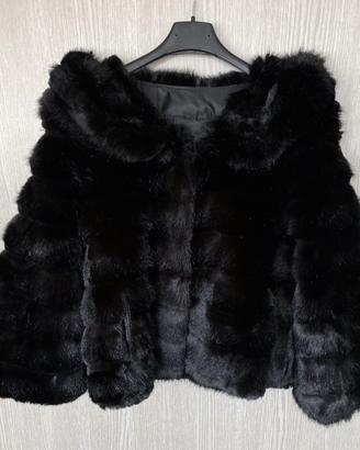 Eco pelliccia sintetica nera donna