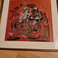 Dipinto Thailandia su Stoffa Originale