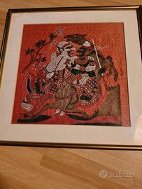 Dipinto Thailandia su Stoffa Originale