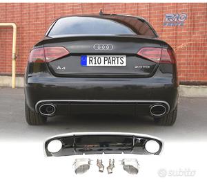 DIFFUSORE AUDI A4 B8 11-15 LOOK RS4 DOPPIA USCITA