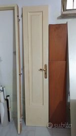Porta bianca stretta in legno 43x210 cm