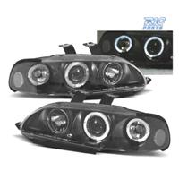 FARI PER HONDA CIVIC 92-95 ANGEL EYES SFONDO NERO