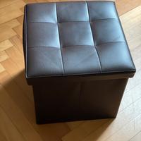 Pouf in simil pelle marrone
