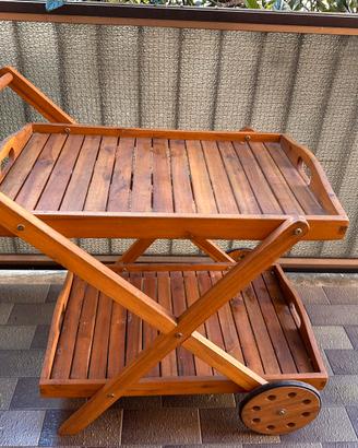 Carrello portavivande in legno