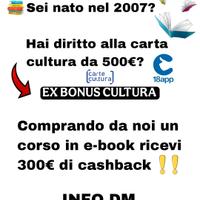 Corso e - Libri Carta Cultura 