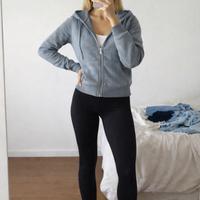 Felpa zip-up Grigio melange con cappuccio