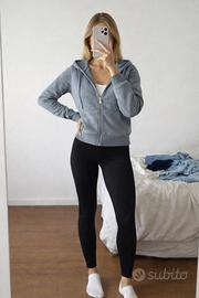 Felpa zip-up Grigio melange con cappuccio