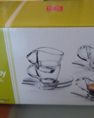 Set 6 Tazzine Caffè RCR Happy con Piattino - NUOVO