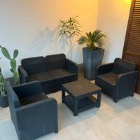 SALOTTO DA GIARDINO GRIGIO ANTRACITE