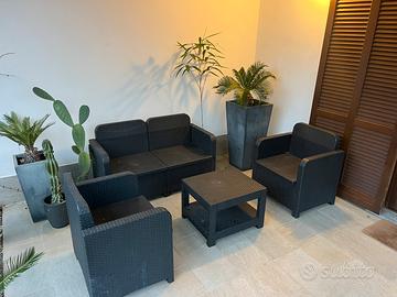 SALOTTO DA GIARDINO GRIGIO ANTRACITE