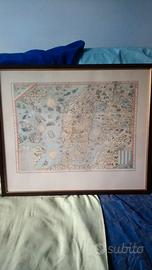 Litografia Mappa antica Carta Marina, 1529, mostri