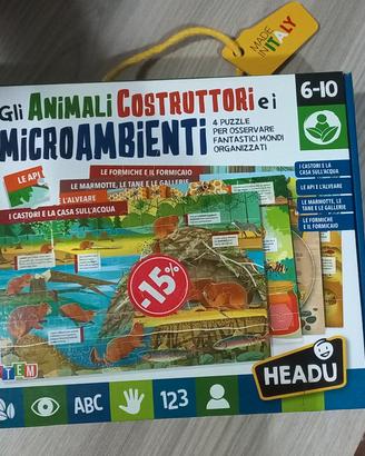 Gioco gli animali costruttori e i microambienti