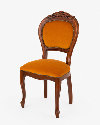 6 Sedie Classiche Eleganti in Legno e Velluto