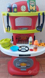 cucina giocattolo con accessori e carello