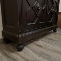 Vetrinetta/Libreria con vetri a cattedrale