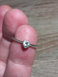 Argento 925 anello cuore fedina 