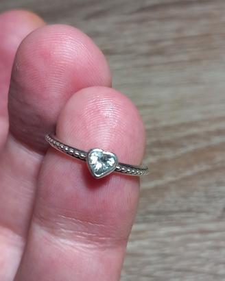 Argento 925 anello cuore fedina 