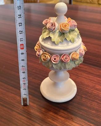 Antica alzata ceramica capodimonte fiori