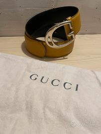 Cintura in pelle Gucci color zucca
