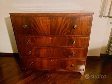 Cassettiera secretaire in mogano