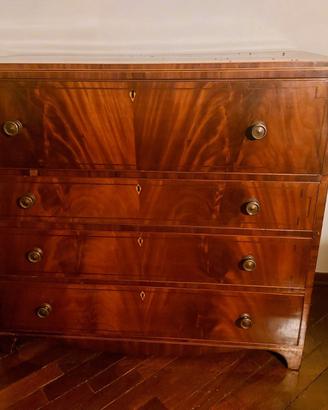 Cassettiera secretaire in mogano