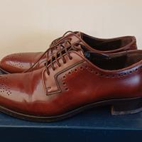 scarpe derby brogue vero cuoio lanciotti de verzi