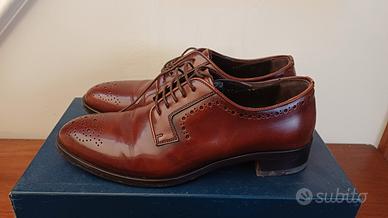 scarpe derby brogue vero cuoio lanciotti de verzi