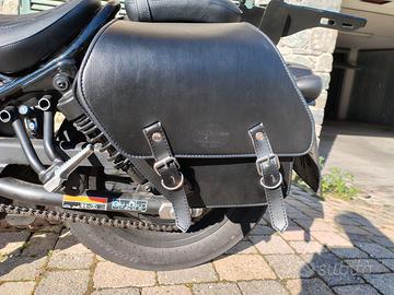 Borsa laterale in cuoio per Honda Rebel 500