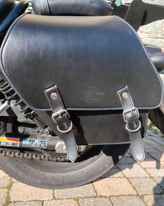 Borsa laterale in cuoio per Honda Rebel 500