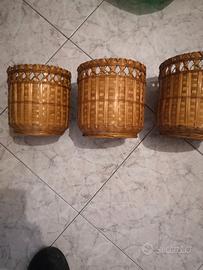 Porta vaso in vimini