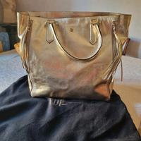 borsa shopper colore oro in pelle