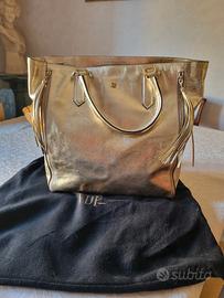borsa shopper colore oro in pelle