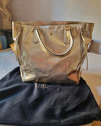 borsa shopper colore oro in pelle