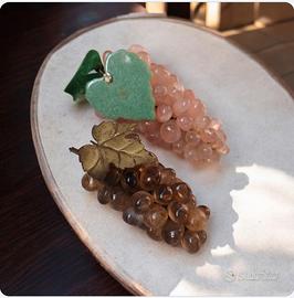 2 grappoli decorativi in giada onice quarzo vintag